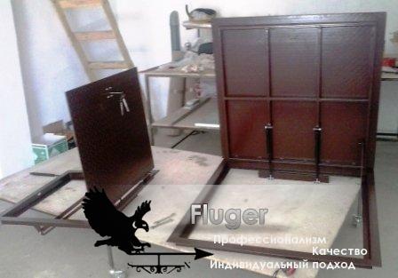 Стальные люки в подвал на газовых пружинах